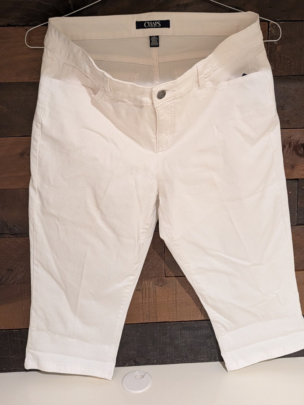 Chaps White Women's Capri Jeans - Classic Stretch Capri Size 10 - Picture 11 of 13